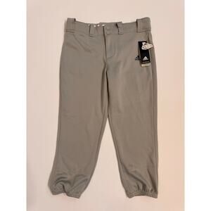 NWT Adidas Women's Tapered Fit Elastic Bottom Softball Pants Gray Size S